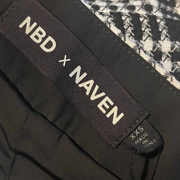 NEW NBD x Naven Moto Skirt in Black White Plaid Size XXS - Picture 7 of 8